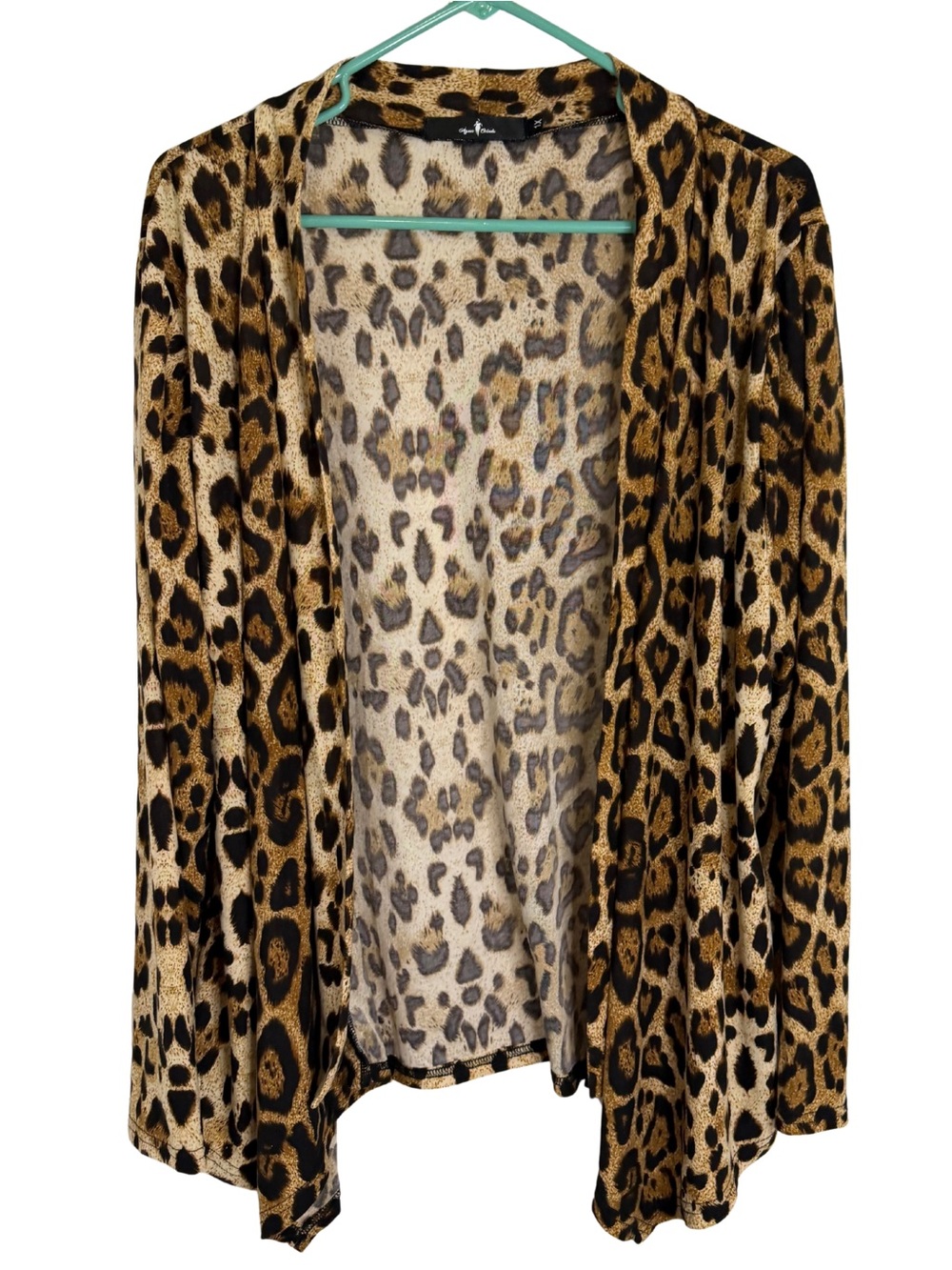 3/$20 Agnes Orinda Leopard Print Open Front Long Sleeve Shirt Size 1X